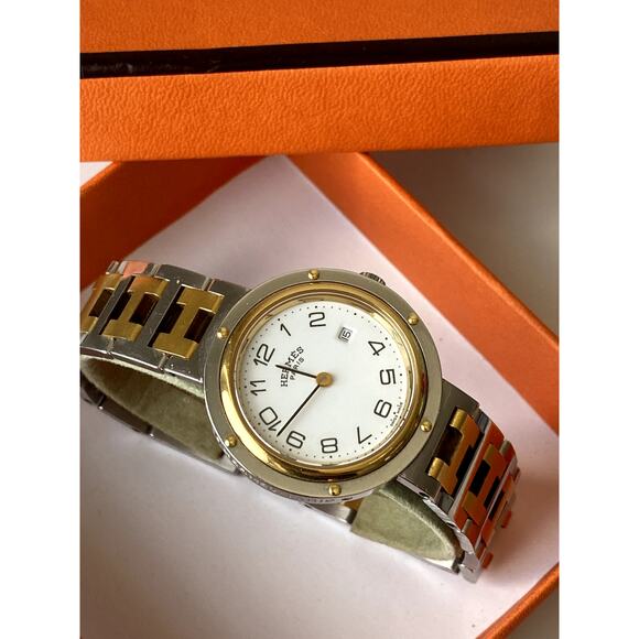 Authentic Hermès Two-Tone Stainless Steel Watch 24mm - Picture 4 of 12